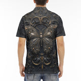 Men's Polo Shirt Gothic Metal Butterfly