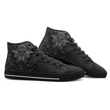 High-Top Canvas Shoes Dark Fantasy Butterfly with Flowers