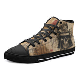 High-Top Canvas Shoes Vintage Japanese Samurai Skull