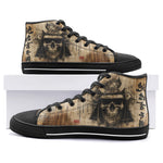 High-Top Canvas Shoes Vintage Japanese Samurai Skull