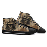 High-Top Canvas Shoes Vintage Japanese Samurai Skull