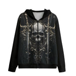 Men's Zip Up Hoodie Gothic Skull with Swords