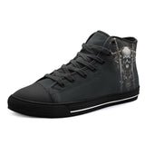 High-Top Canvas Shoes Gothic Skull with Swords