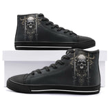 High-Top Canvas Shoes Gothic Skull with Swords