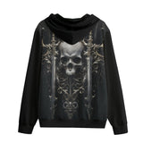 Men's Zip Up Hoodie Gothic Skull with Swords