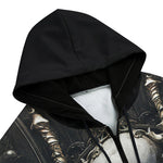 Men's Zip Up Hoodie Gothic Skull with Swords