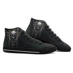 High-Top Canvas Shoes Gothic Skull with Swords