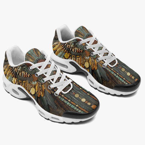 Air Cushion Sneakers Tribal Feathers Artwork