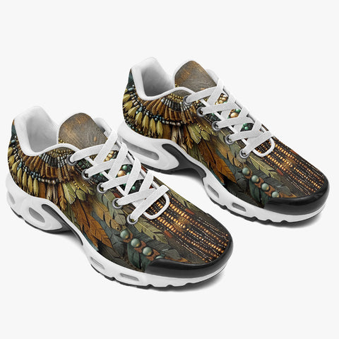Air Cushion Sneakers Tribal Feathers Artwork