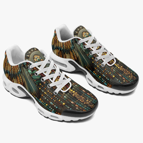 Air Cushion Sneakers Tribal Feathers Artwork