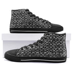 High-Top Canvas Shoes Silver Chainmail Print