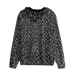 Men's Zip Up Hoodie Silver Chainmail Print