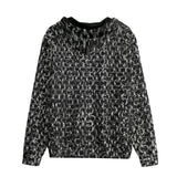 Men's Zip Up Hoodie Silver Chainmail Print