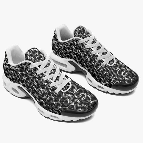 Air Cushion Sneakers Silver Chainmail Print