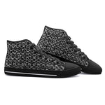 High-Top Canvas Shoes Silver Chainmail Print