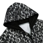 Men's Zip Up Hoodie Silver Chainmail Print