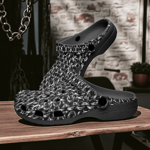 Classic Clogs Silver Chainmail Print