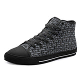 High-Top Canvas Shoes Black Chainmail Print