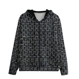 Men's Zip Up Hoodie Black Chainmail Print