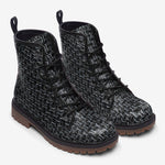 Leather Boots Black Chainmail Print