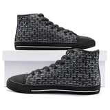 High-Top Canvas Shoes Black Chainmail Print