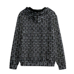 Men's Zip Up Hoodie Black Chainmail Print