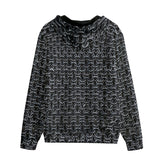 Men's Zip Up Hoodie Black Chainmail Print