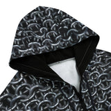 Men's Zip Up Hoodie Black Chainmail Print