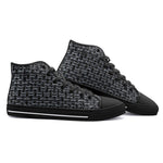 High-Top Canvas Shoes Black Chainmail Print