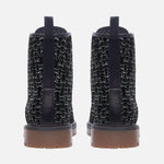 Leather Boots Black Chainmail Print