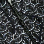 Men's Zip Up Hoodie Black Chainmail Print