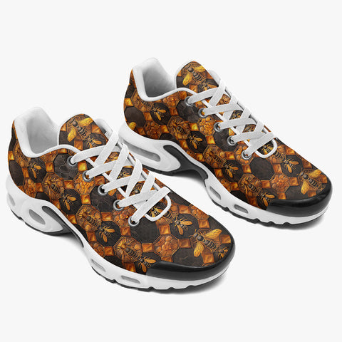 Air Cushion Sneakers Gold Bees with Honeycomb