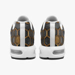 Air Cushion Sneakers Gold Honeycomb Pattern