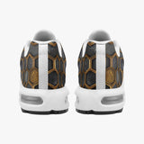 Air Cushion Sneakers Gold Honeycomb Pattern