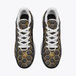 Air Cushion Sneakers Gold Honeycomb Pattern