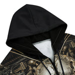 Men's Zip Up Hoodie Metal Robot Skull