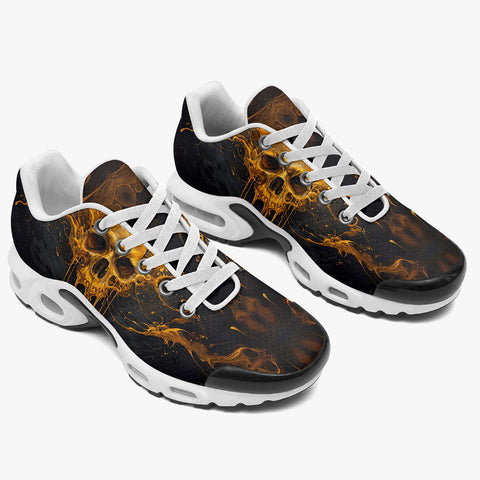 Air Cushion Sneakers Skull with Golden Dripping Paint