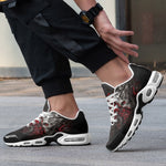 Air Cushion Sneakers Silver Skull in Red Smoke