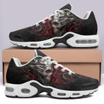 Air Cushion Sneakers Silver Skull in Red Smoke