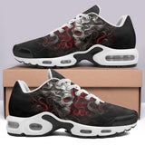 Air Cushion Sneakers Silver Skull in Red Smoke
