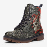 Leather Boots Devil Skull Art Design