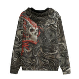 Men's Zip Up Hoodie Devil Skull Art Design