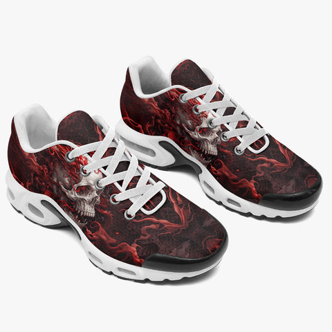 Air Cushion Sneakers White Skull with Bloody Dragon