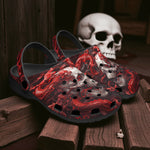 Classic Clogs White Skull with Bloody Dragon