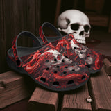 Classic Clogs White Skull with Bloody Dragon