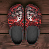 Classic Clogs White Skull with Bloody Dragon