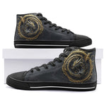 High-Top Canvas Shoes Gold Dragon Ornate Frame