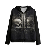 Men's Zip Up Hoodie Skulls with Sword