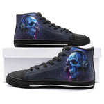 High-Top Canvas Shoes Neon Skull in Headphones