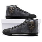 High-Top Canvas Shoes Metal Skull with Dripping Paint